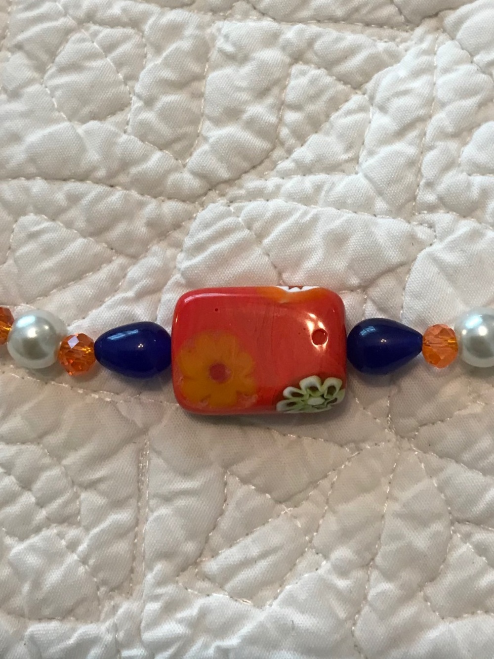 The Orange and the Blue: Artisan necklace - Picture 6 of 8
